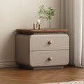 Installation-free cream small bedside cabinet casualfor home modern new arrival bedroom leather storage bedside table wooden adult