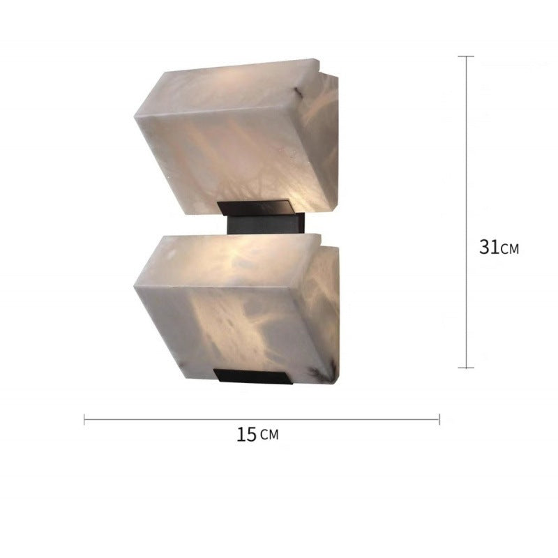 Spanish natural marble wall lamp - ideal for hotel, villa, background wall, entryway, stairwell, hallway, bedroom, and bedside decor