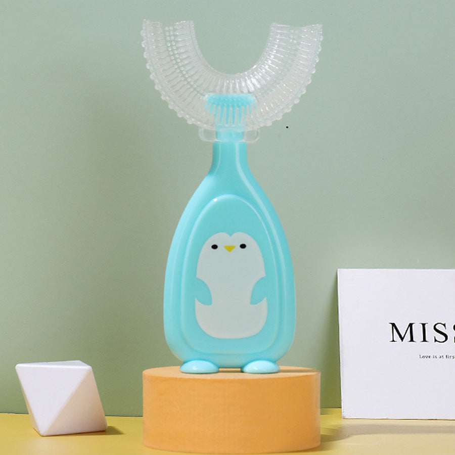 English card-mounted children's u-shaped toothbrush baby silicone soft-bristled toothbrush baby mouth-containing children's toothbrush wholesale