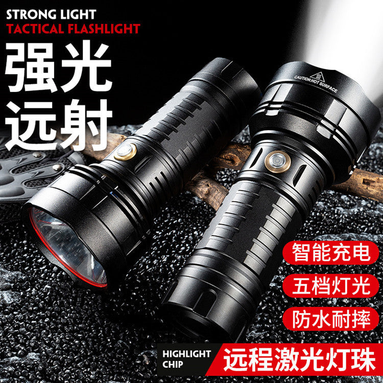 Cross-border new white laser highlight flashlight Type-C charging high-power fixed focus long-distance strong light flashlight