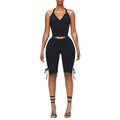 J25st089 european and american style cross-border women's spring and summer halter neck tie tube top backless bow pants solid color suit
