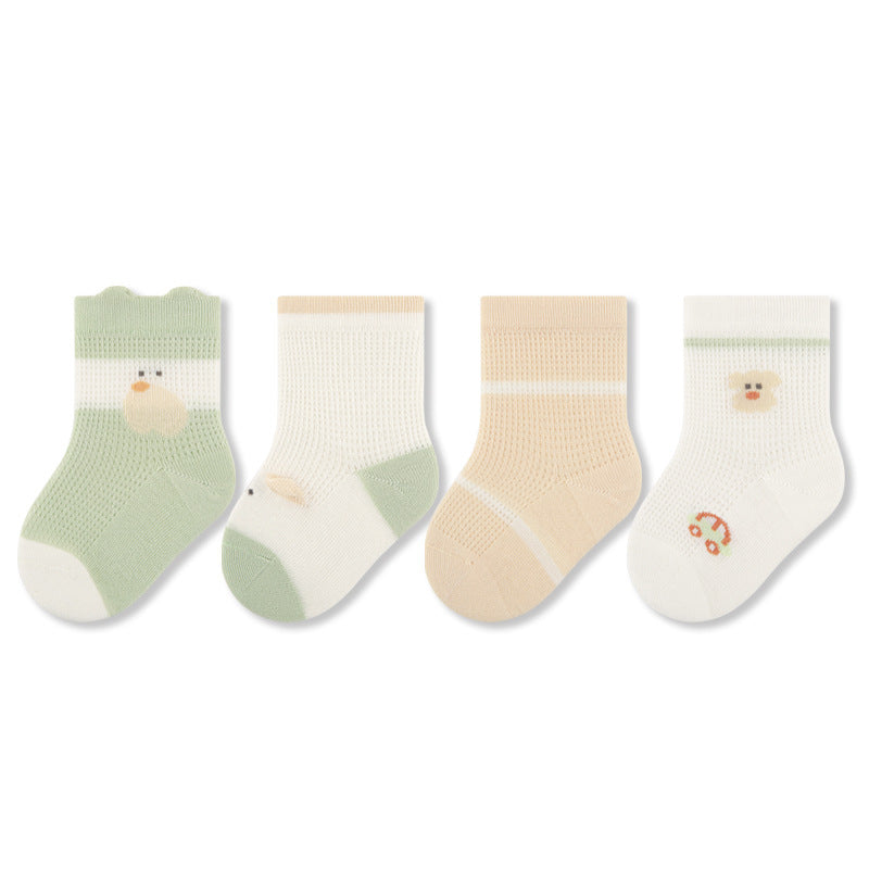 Babylon children's socks - breathable mesh mid-calf socks, seamless, anti-mosquito, cartoon design, class a quality for girls and boys