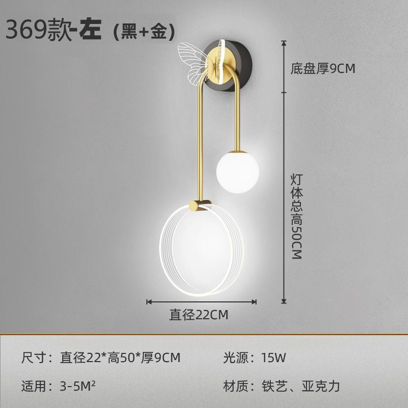 Wall lamp bedroom bedside lamp accessible luxury crown room decorative lamp casual modern aisle living room background wall lamp