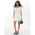 Amazon fashion puff sleeve tie back square neck dress women's  summer new cute silm skirt