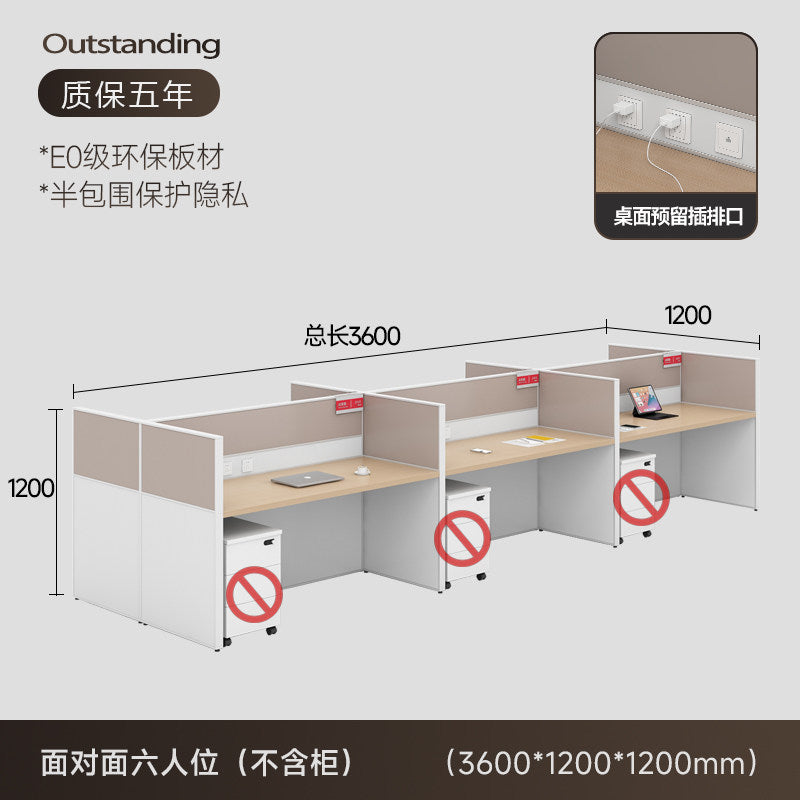 Staff office desk and chair set - minimalist modern office furniture, workstation computer desk, employee desk with partition