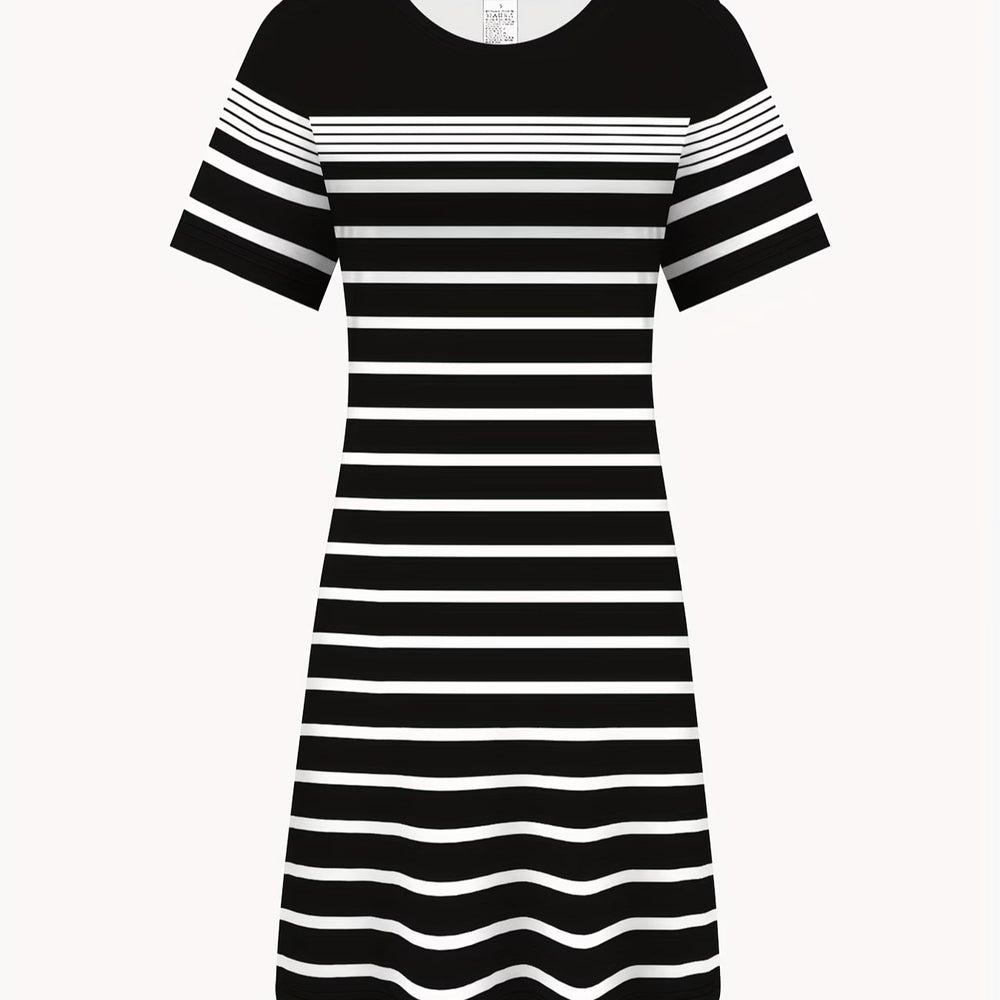 wholesale women's short-sleeved dresses, fashionable women's dresses for spring, summer, and autumn, new cross-border printed designs