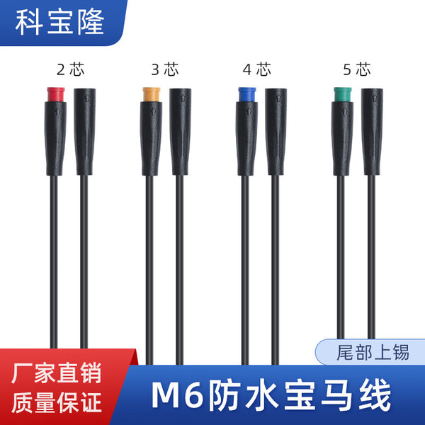 Wholesale IP65 waterproof M6 connector led light electric bicycle NTC smart faucet bathroom m6 cable