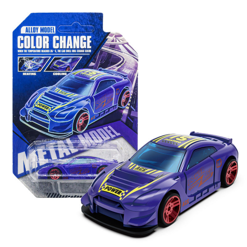 【customizable】color-changing alloy car toy - racing model for boys, children's simulation car, metal sports car