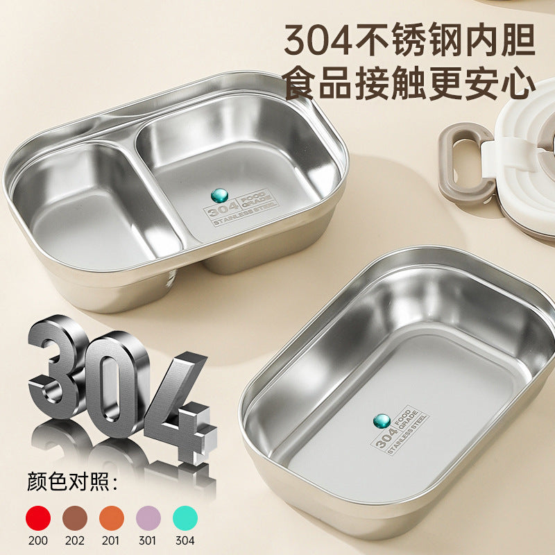 304 stainless steel bento box, microwave oven sealed lunch box, portable multi-layer thermal insulation lunch box for students and office workers
