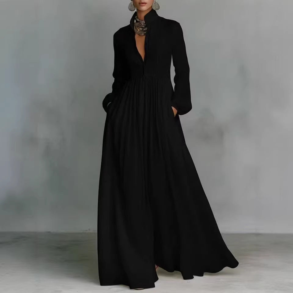 summer european and american export women's clothing: new cross-border fashionable and elegant long swing dress for women