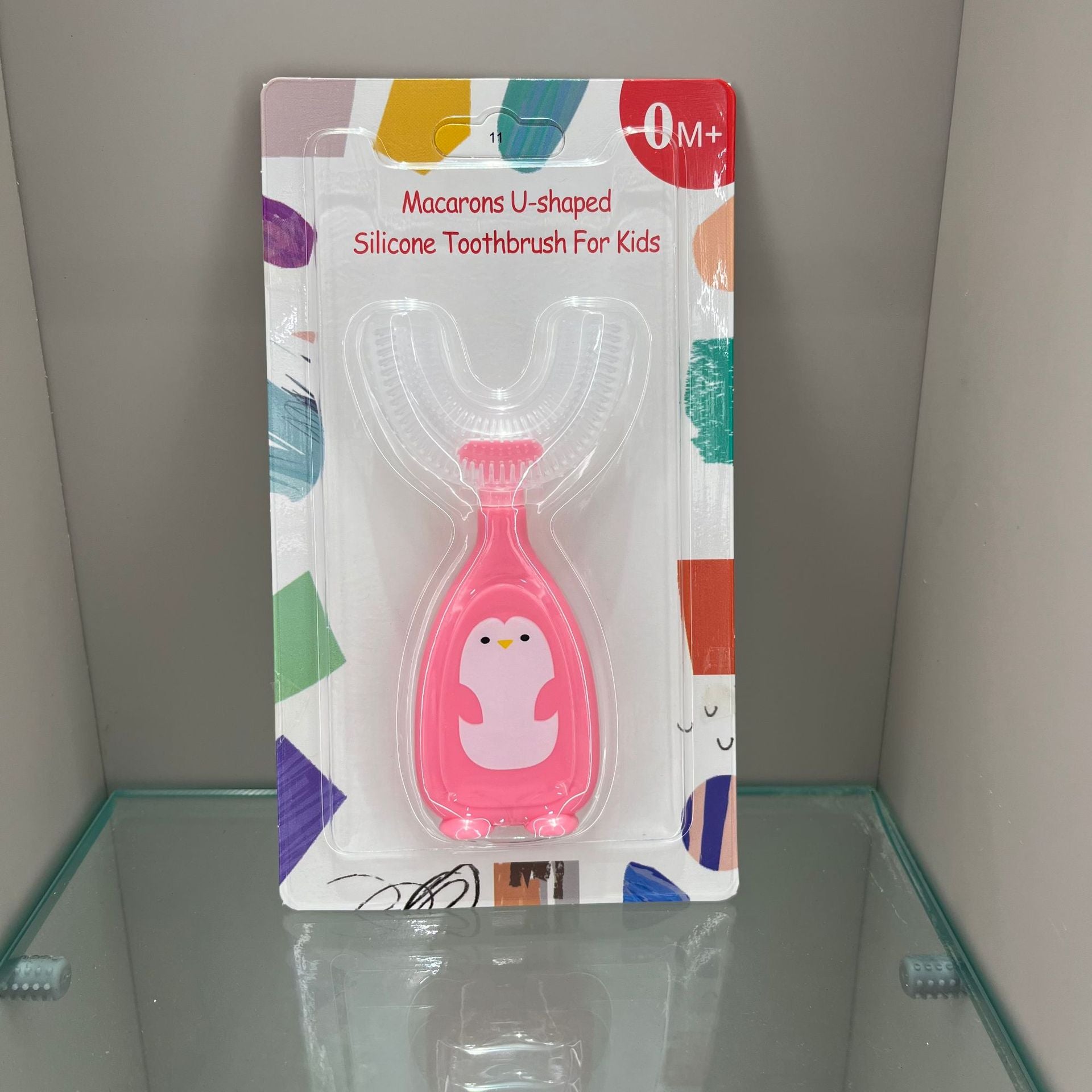 English card-mounted children's u-shaped toothbrush baby silicone soft-bristled toothbrush baby mouth-containing children's toothbrush wholesale