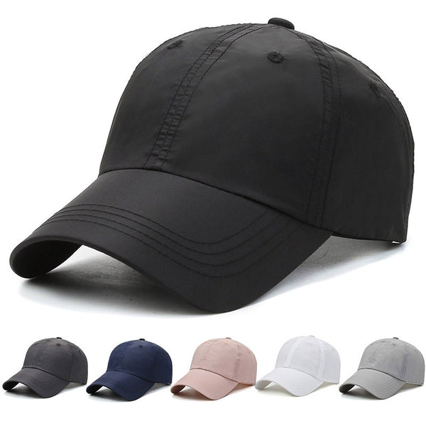 Hats men's and women's quick-drying thin summer light board baseball cap sun protection visor breathable fashion cap printed logo