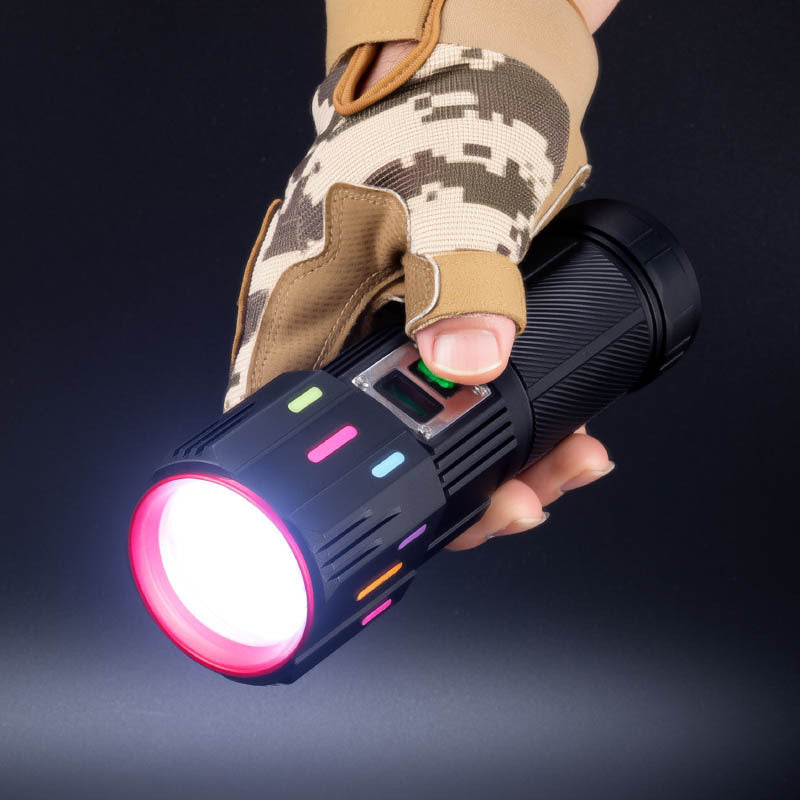 Cross-border new 30W white laser strong light flashlight Type-C rechargeable outdoor zoom remote LED flashlight