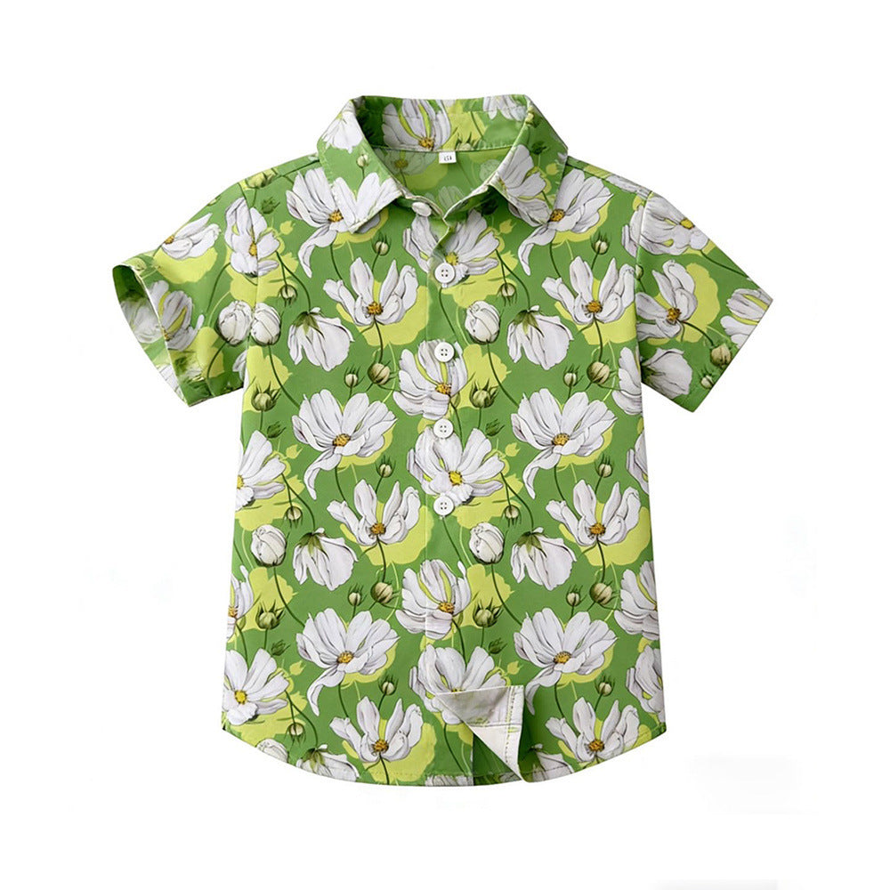 New summer retro hong kong style artsy relaxed fit hawaiian floral shirt - unisex, perfect for summer, children's day, and family matching outfits