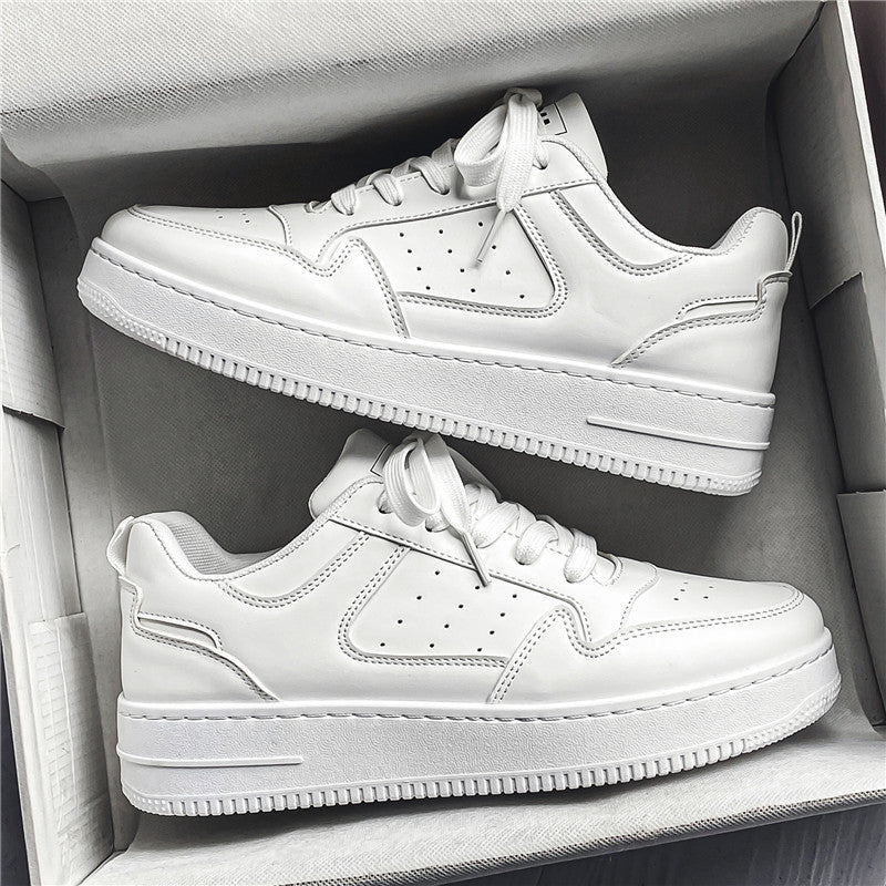 Men's spring white sneakers 2026: breathable, trendy korean style chunky sole sneakers - versatile student athletic casual shoes