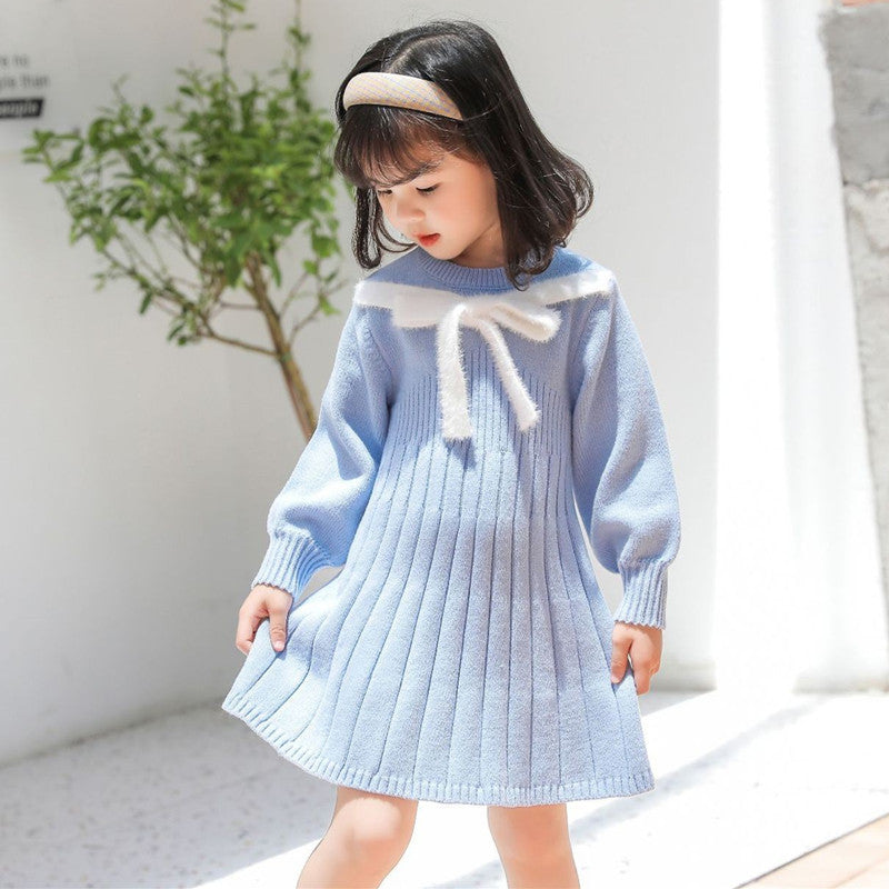 Girls' knitted sweater dress - spring/autumn new arrival - fresh & sweet princess style