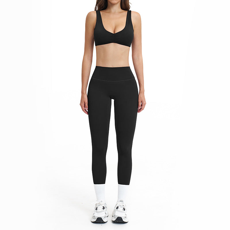 brushed new arrival yoga suit silmslimming look quick-drying fitness clothes outdoor running sports suit for women 4520