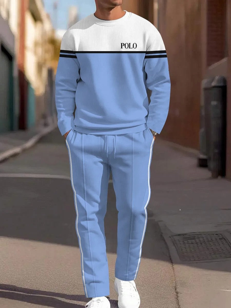 cross-border e-commerce 3d digital print men's autumn/winter new casual fitted long-sleeve hoodie and pants set