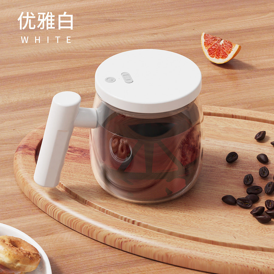 electric automatic glass stirring cup - portable instant coffee mug for home and office use