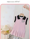 Girls' dress  new korean style children's polo dress casual chic fashionable sweet girl's skirt