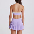 pleated skirt breathable bottom pants quick-drying fashion tape running sports high waist fitness short skirt tennis skirt suit
