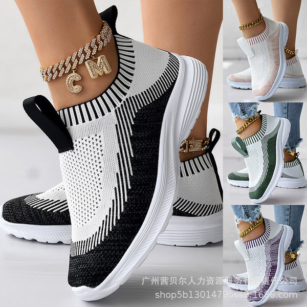 LZT7232  sports shoes fly-woven shoes large size spring and summer casual breathable mesh shoes student running shoes 43