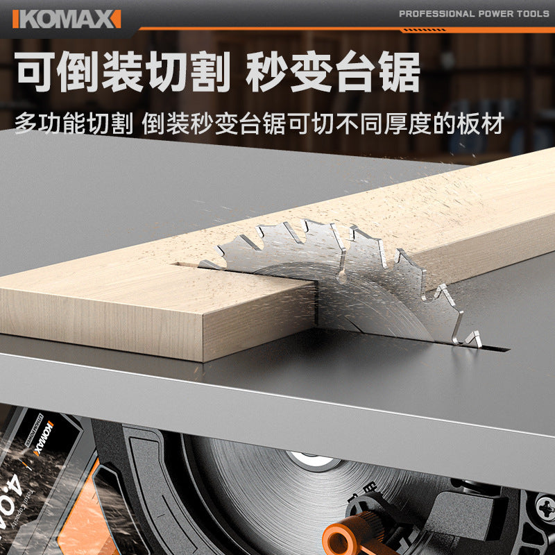 Brushless lithium battery circular saw, compact woodworking cutting machine, high-power flip-down table saw, multi-function electric saw, cutting saw