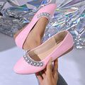 export plus size casual flats women's  spring pointed toe comfortable rhinestone low heel flat shoes wholesale