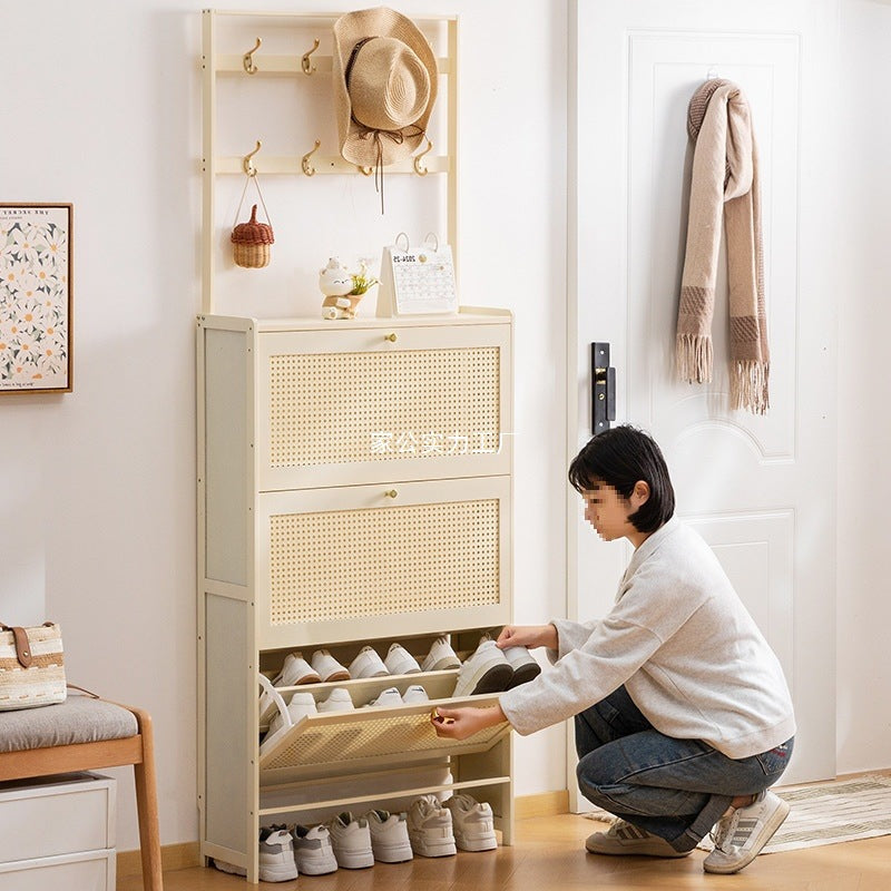 Simple shoe rack household door multi-layer with door dust-proof entry shoe rack shoe cabinet high vertical integrated storage rack