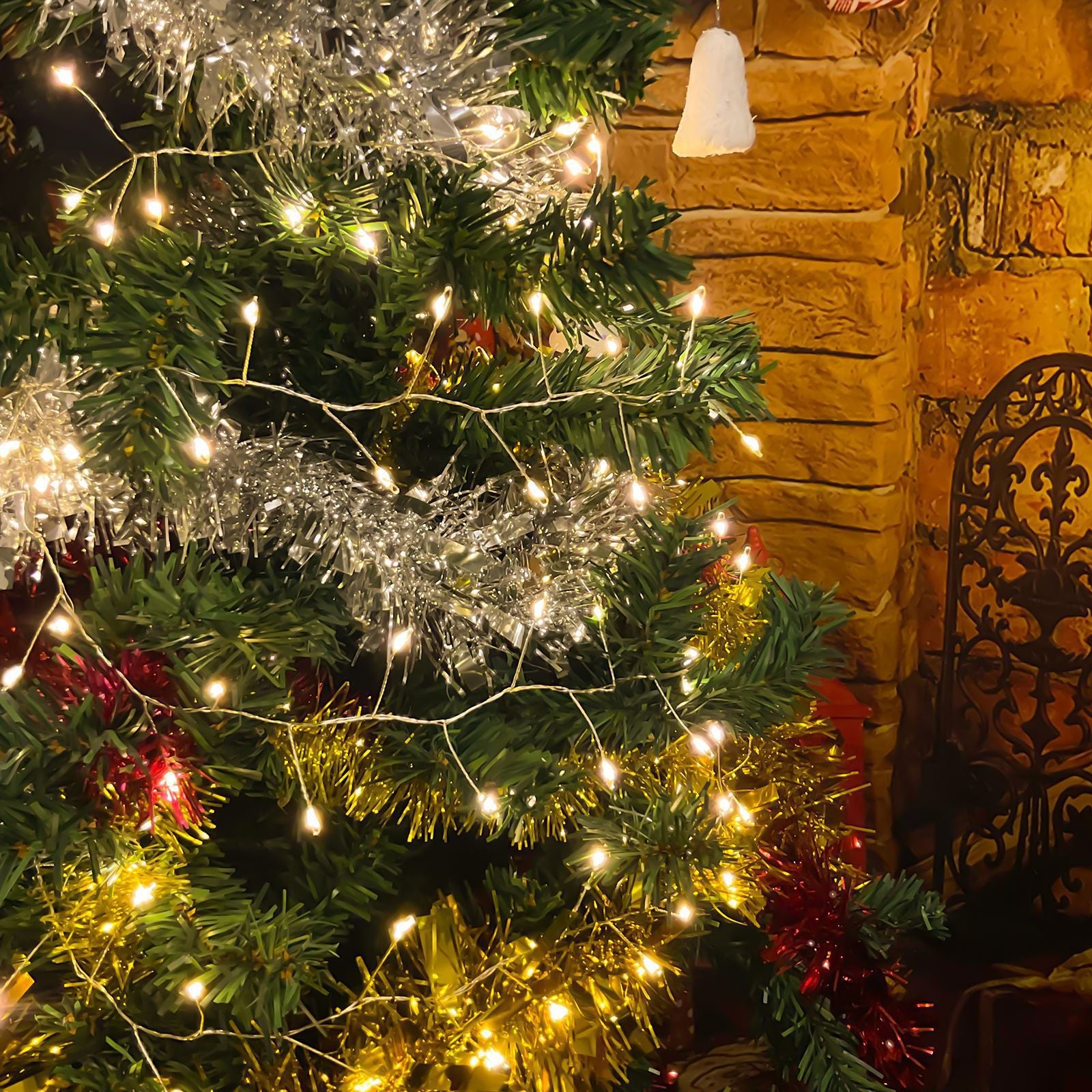 Korean LED copper wire firecracker light Xiaohongshu same Christmas tree decoration lights 31V series light string star flashing light