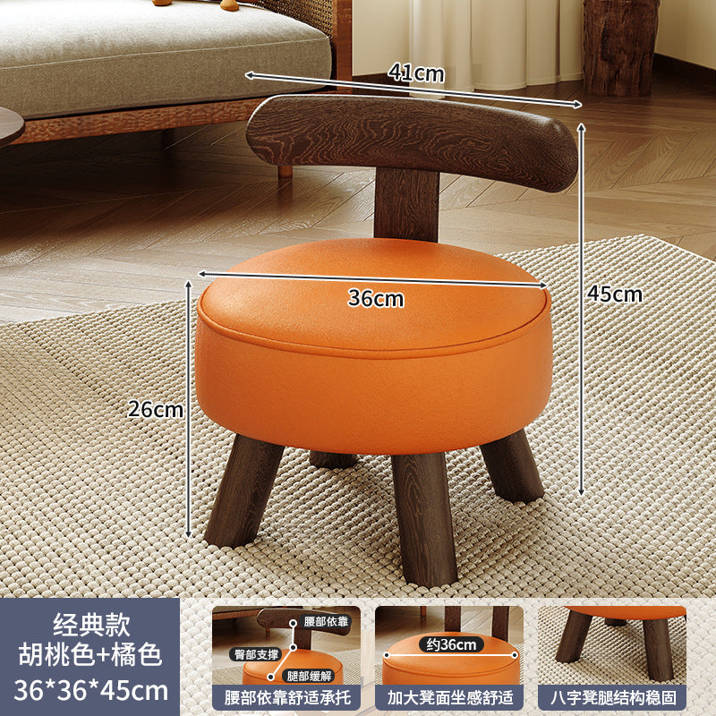 Children's solid wood rotating small chair Door shoe changing stool Coffee table bench Sofa stool Living room small stool Household low stool