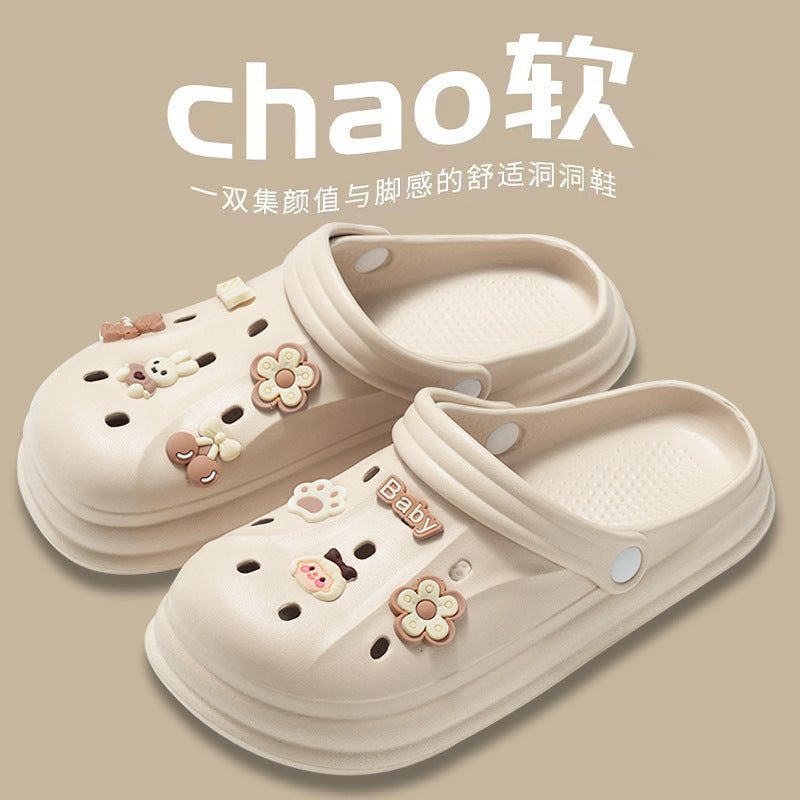 2026 new beach & seaside play garden non-slip fashion clogs - hollow-out, breathable, all-season versatile crocs