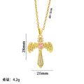 popular titanium steel wings cross necklace classyaccessible luxury pendant niche style design new arrivalsweater chain jewelry