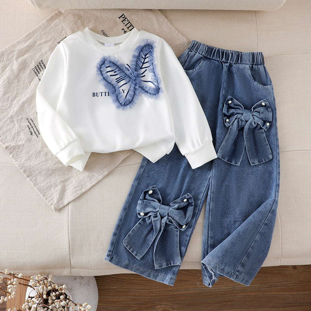 Kids clothing cross-border exportfall and winternew arrival kids  whitelong sleevessweatshirt+pants