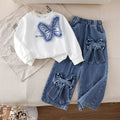 Kids clothing cross-border exportfall and winternew arrival kids  whitelong sleevessweatshirt+pants