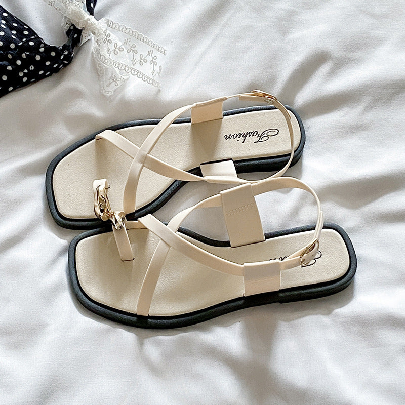 Summernew arrival ring roman sandals women's easiest for matchoutwear beach one-piece toe slippers elegant flip-flops
