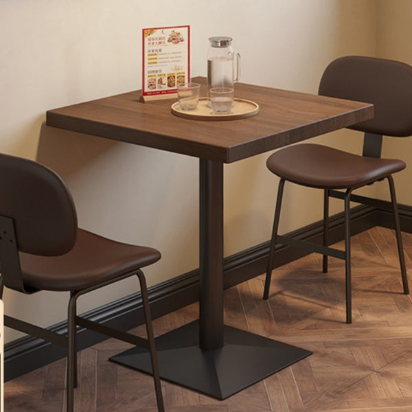 Solid wood clear bar dining table and chair combination dining burger dessert shop square double small square single leg table 1016