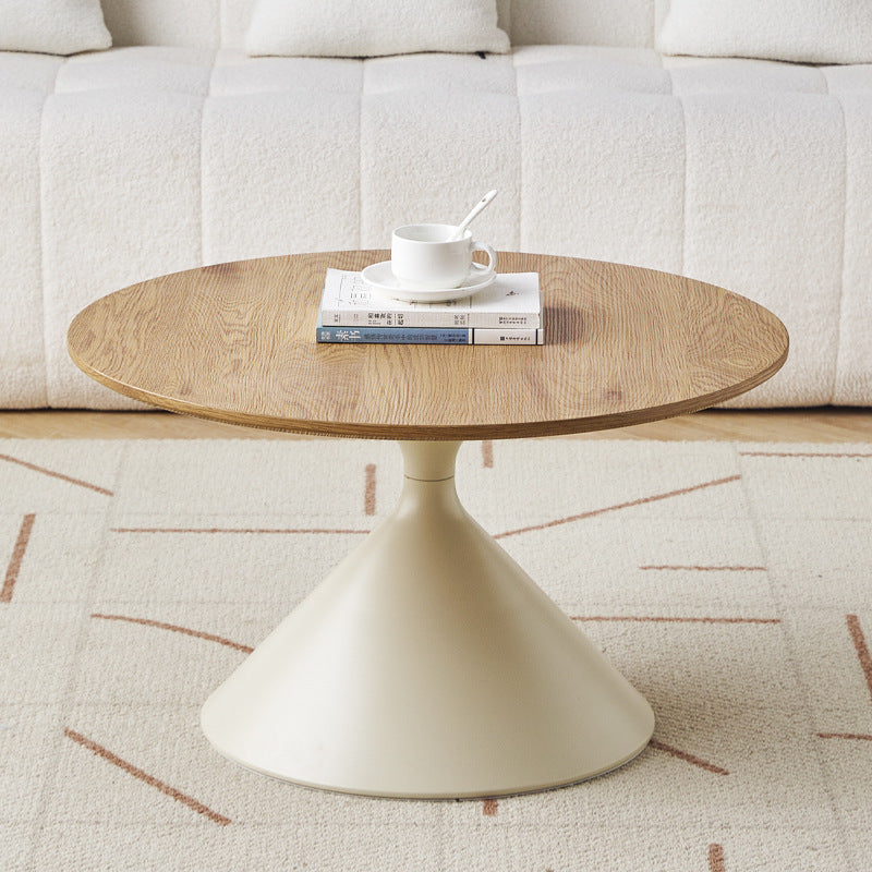 Cream style carbon steel coffee table for homenormcore living room small apartment modern casualclassy round movable side table