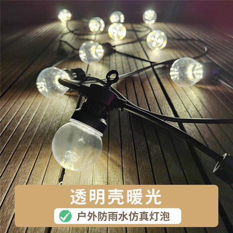 Waterproof G50 round ball light Solar light string light Outdoor light string LED Chinese New Year courtyard street camping decorative light