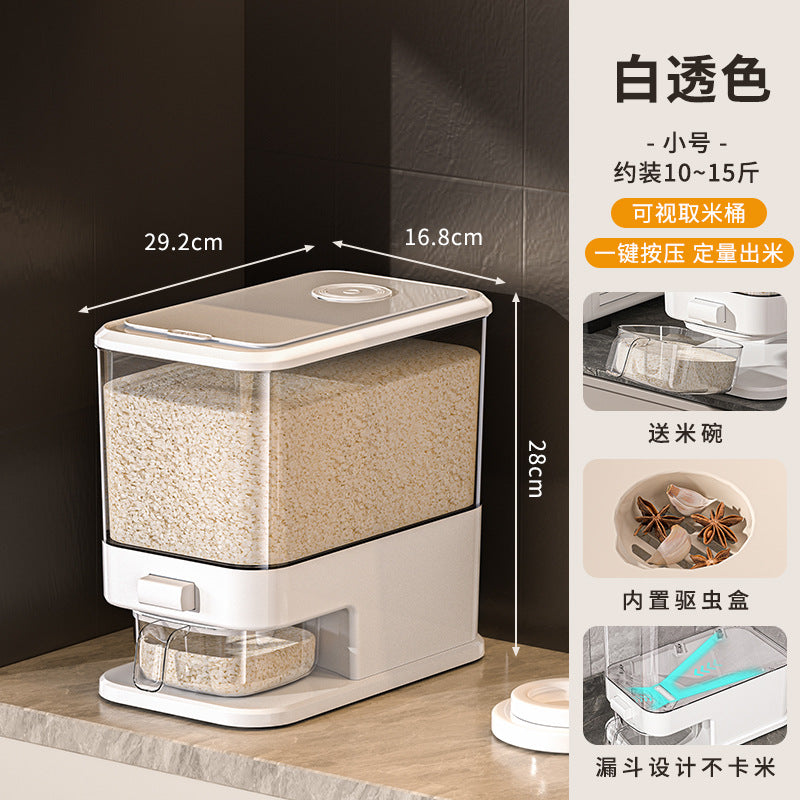Press-type rice bucket Household insect-proof and moisture-proof sealed grain storage bucket Food grade rice box Noodle bucket Rice noodle storage container
