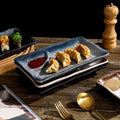Sushi plate rectangular flat plate japanese ceramic tableware for homedumpling plate compartment plate creative western food plate dessert plate