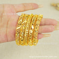 Gold plated bangle ethiopian women's luxury sparkling bracelet middle eastern wedding dubai bridal party gift