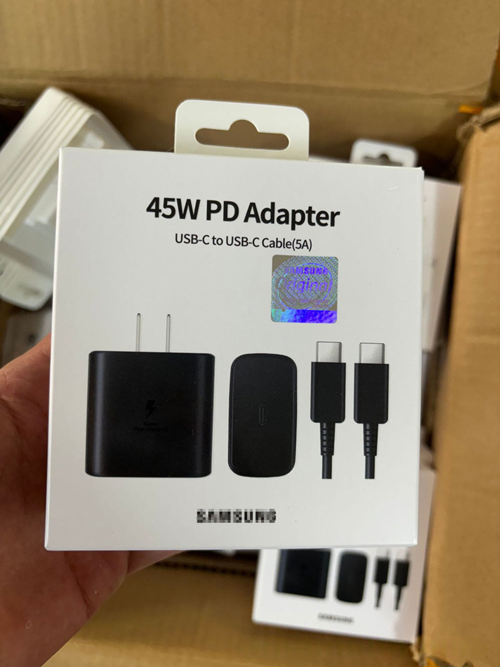 Original t845 charger, compatible with samsung phones, 45w european/uk plug, super fast charge 2.0 charging adapter