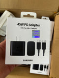 Original t845 charger, compatible with samsung phones, 45w european/uk plug, super fast charge 2.0 charging adapter