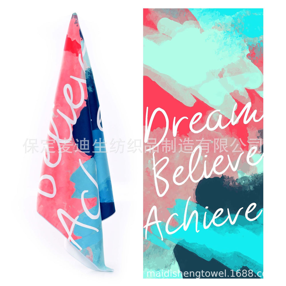 Factory wholesale full-page printed sand-free beach towel, soft, absorbent, quick-drying, mesh bag packaging, advertising cheerleading bath towel