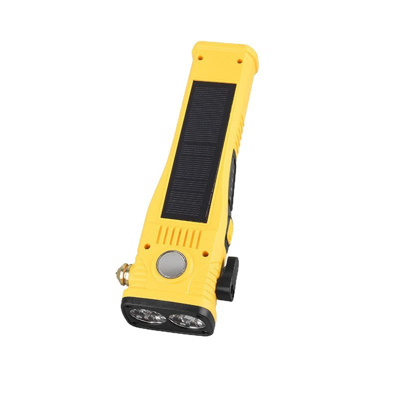 Cross-border new car outdoor multi-functional window breaker light solar magnetic inspection light emergency charging flashlight