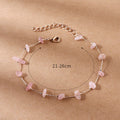 European and american retro natural crushed stone versatile strawberry quartz bracelet anklet - korean style girlfriend/bff gift crystal