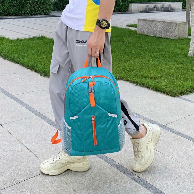 Outdoor large-capacity backpack foldable storage bag ultra-light scratch-proof travel bag anti-splashing hiking and cycling bag