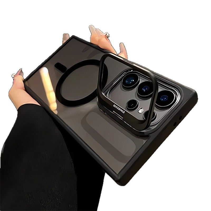 Suitable for samsung s26ultra magnetic phone case metal invisible u1 bracket s24fe transparent magnetic protective case