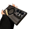 Suitable for samsung s26ultra magnetic phone case metal invisible u1 bracket s24fe transparent magnetic protective case